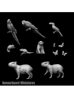 Tropical jungle animals set