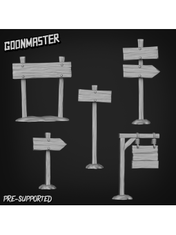 Carteles de madera en miniatura - Oda Models