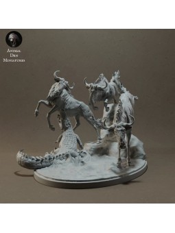 Migración de cocodrilos y ñus del Nilo