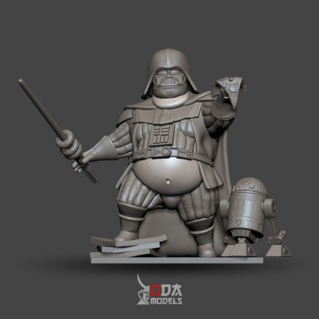 Miniature Figure of Overweight Darth Vader Eating Pizza | Collect Now!