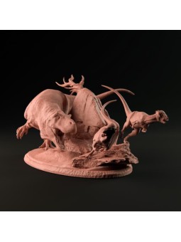 Tyrannosaurus Rex cazando Pachycephalosaurus