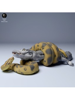 Anaconda verde contra caiman