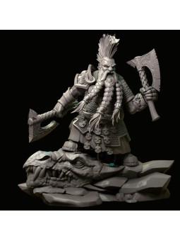 The Dwarf Slayer with dragon head