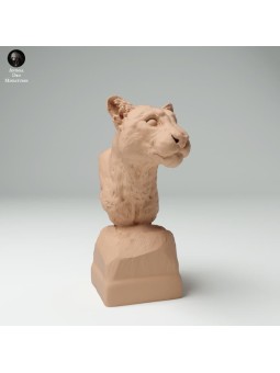 Clouded Leopard Bust