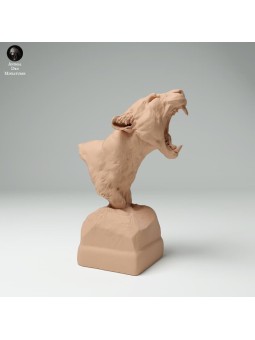 Busto Leopardo nublado rugiendo