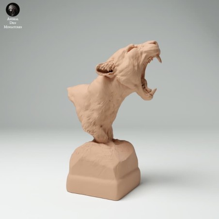 Busto Leopardo nublado rugiendo