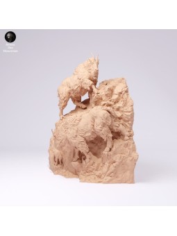 Cabras de las montañas rocosas en acantilado