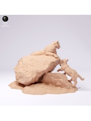 Mountain lion with cubs