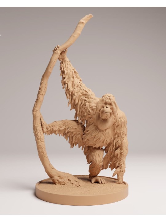 Sumatran orangutan with branch