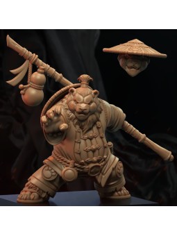 Miniatura de Panda Guerrero en Resina 3D – Con cabezas intercambiables