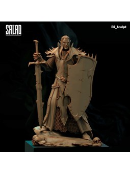 Guerrero Elfo Oscuro En Resina 3D – Miniatura Sin Pintar Para Modelismo