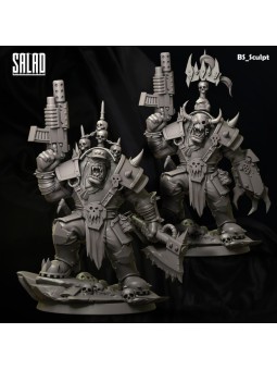 The Orc Guy En Resina 3D – Miniatura Con Armas Y Cabezas Intercambiables