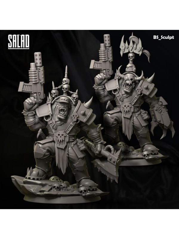The Orc Guy En Resina 3D – Miniatura Con Armas Y Cabezas Intercambiables