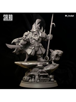 Ork Pirate Captain In 3D Resin – Customizable Miniature With Scenic Base