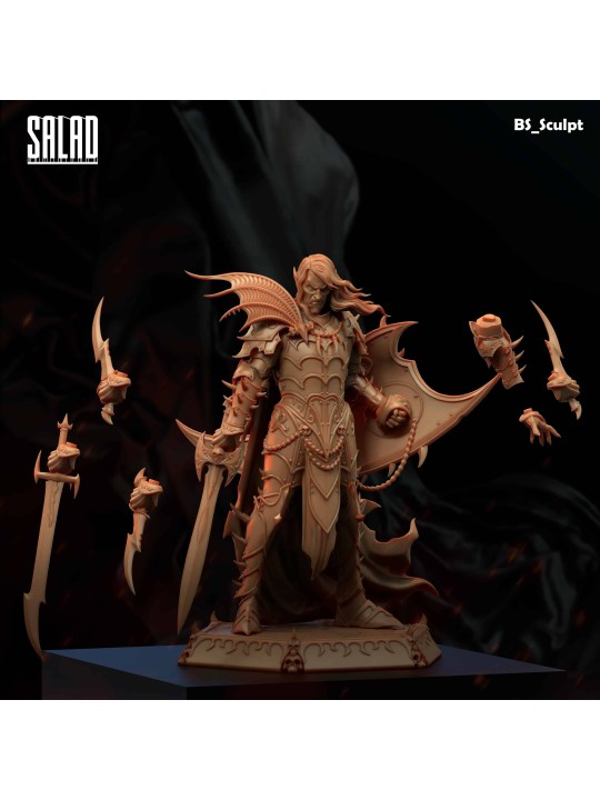 Malus, Dark Knight In 3D Resin – Miniature With Interchangeable Weapons And Hands