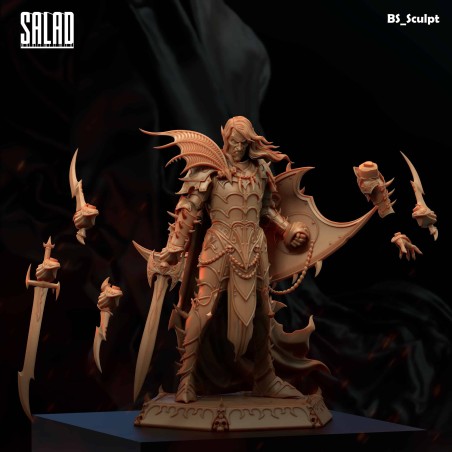 Malus, Dark Knight In 3D Resin – Miniature With Interchangeable Weapons And Hands