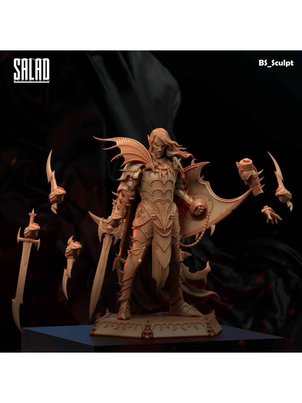 Malus, Dark Knight In 3D Resin – Miniature With Interchangeable Weapons And Hands