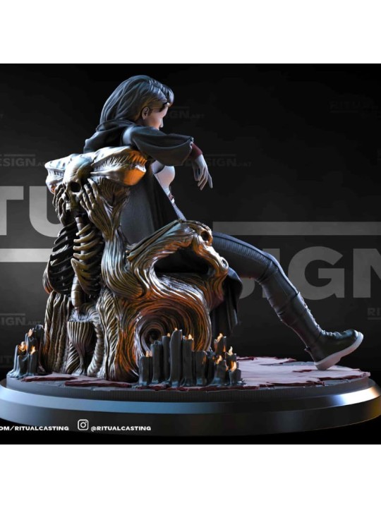 Anastasia In 3D Resin – Seated Miniature On Scenic Throne For Painting