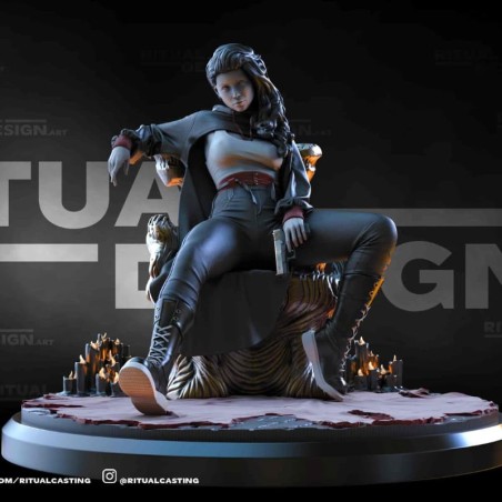 Anastasia In 3D Resin – Seated Miniature On Scenic Throne For Painting