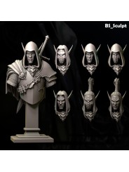 Busto Elfo Oscuro 65 Mm En Resina – Miniatura Con 6 Cabezas Intercambiables