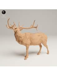 Bugling Elk In 3D Resin – Realistic Rocky Mountain Animal Miniature