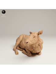 Alce Hembra Tumbado En Resina 3D – Miniatura Naturalista De Fauna