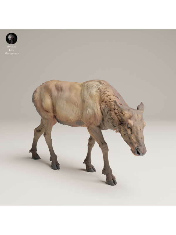 Alce Hembra Pastando En Resina 3D – Miniatura Naturalista De Fauna