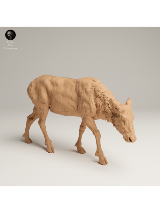 Alce Hembra Pastando En Resina 3D – Miniatura Naturalista De Fauna