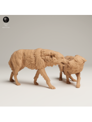 Grey Wolves In Tension – Twin 3D Resin Wildlife Miniature