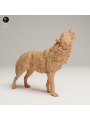 Lobo Gris Aullando En Resina 3D – Miniatura Naturalista Salvaje