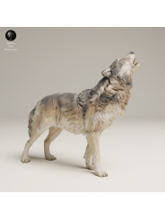 Howling Grey Wolf In 3D Resin – Iconic Wildlife Miniature