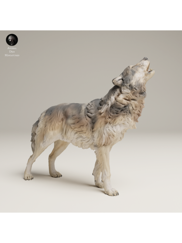Howling Grey Wolf In 3D Resin – Iconic Wildlife Miniature