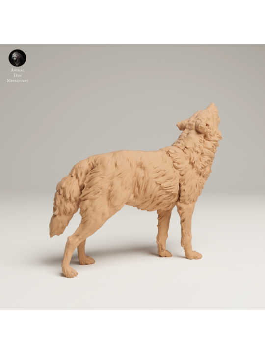 Howling Grey Wolf In 3D Resin – Iconic Wildlife Miniature