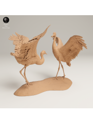 Canadian Crane Dance – Twin 3D Resin Wildlife Miniature