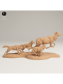 Wolf Pack Hunting Elk – Epic Wildlife Scene In 3D Resin
