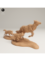 Wolf Pack Hunting Elk – Epic Wildlife Scene In 3D Resin