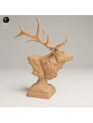 Busto De Alce De Las Montañas Rocosas – Miniatura Salvaje En Resina 3D