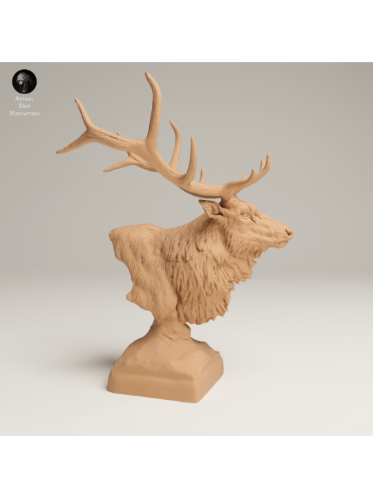 Busto De Alce De Las Montañas Rocosas – Miniatura Salvaje En Resina 3D