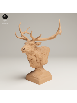 Busto De Alce De Las Montañas Rocosas – Miniatura Salvaje En Resina 3D