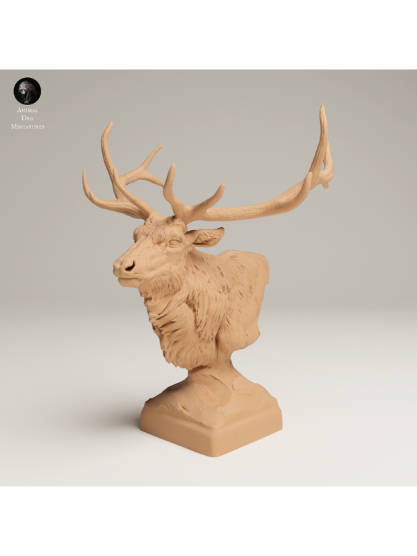 Busto De Alce De Las Montañas Rocosas – Miniatura Salvaje En Resina 3D