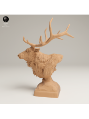 Busto De Alce De Las Montañas Rocosas – Miniatura Salvaje En Resina 3D