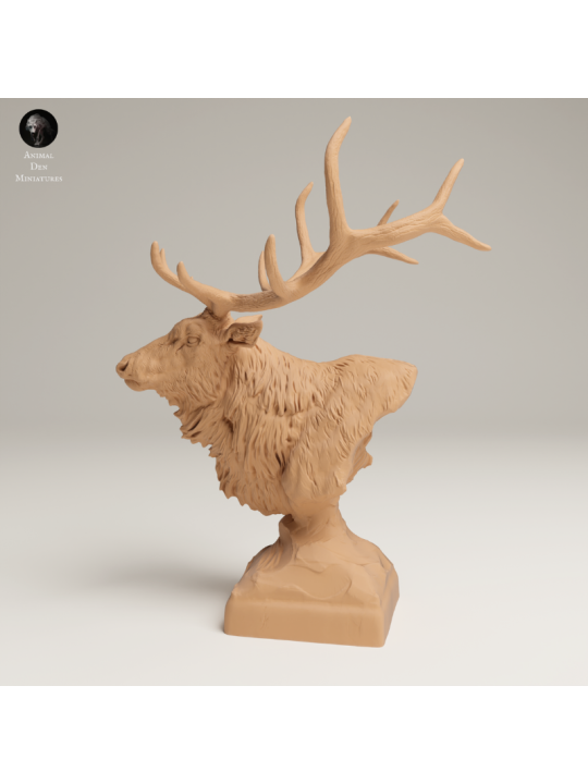 Busto De Alce De Las Montañas Rocosas – Miniatura Salvaje En Resina 3D