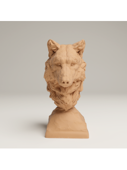 Grey Wolf Bust – Symbolic 3D Resin Miniature
