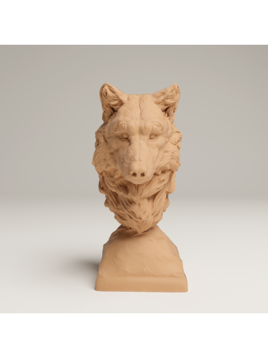 Grey Wolf Bust – Symbolic 3D Resin Miniature