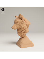 Busto De Lobo Gris – Miniatura En Resina Naturalista