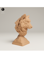 Grey Wolf Bust – Symbolic 3D Resin Miniature