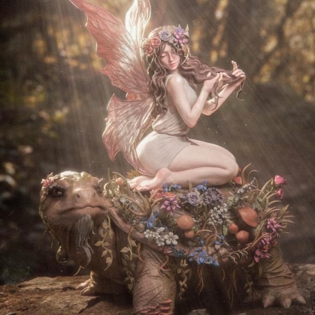 Fairy Blossom – Fantasy Fairy & Turtle 3D Resin Miniature