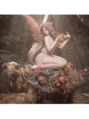 Fairy Blossom – Fantasy Fairy & Turtle 3D Resin Miniature