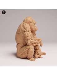 Mountain Gorilla with Baby - Resin Miniature for Painters and Collectors