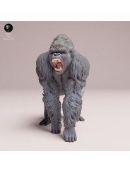 Roaring Mountain Gorilla - Resin Miniature for Painters and Collectors